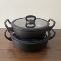 Desain baru set peralatan masak panci berlian besar lapisan marmer anti lengket aluminium