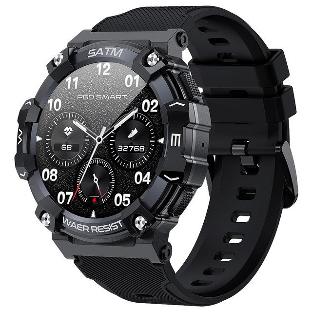 PG666 Outdoor Rugged Smart Watch Men IP68 Waterproof BT Call Multiple Sports Modes Pressure Sports Smartwatch for Men
