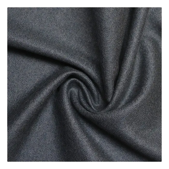 Fabrika doğrudan satış İtalyan iplik boyalı yün kumaş Outlet mağazaları siyah düz kaşmir yün karışık kumaş mont