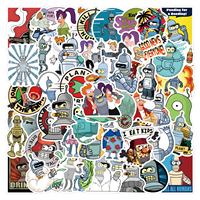 55 Pegatinas Divertidas de Futurama para Niños, Etiquetas de Dibujos Animados para Jugar, Decorar el Teléfono, la Mesa, el Portátil, Pegatinas de Anime