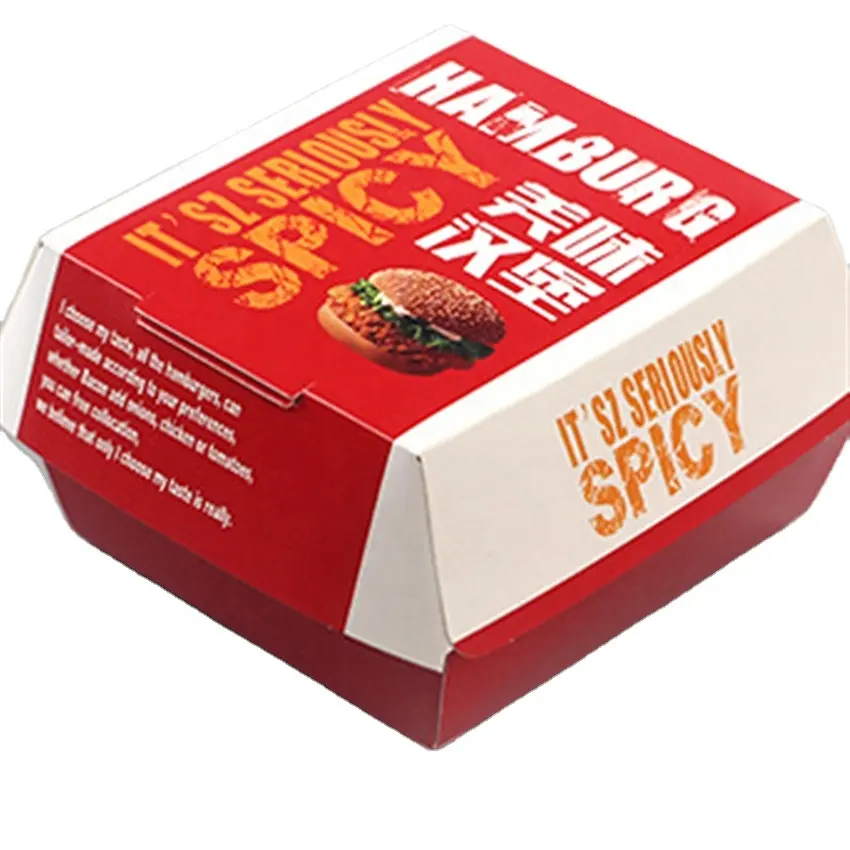 Emballage alimentaire de boîte à hamburger à emporter personnalisable de haute qualité avec logo