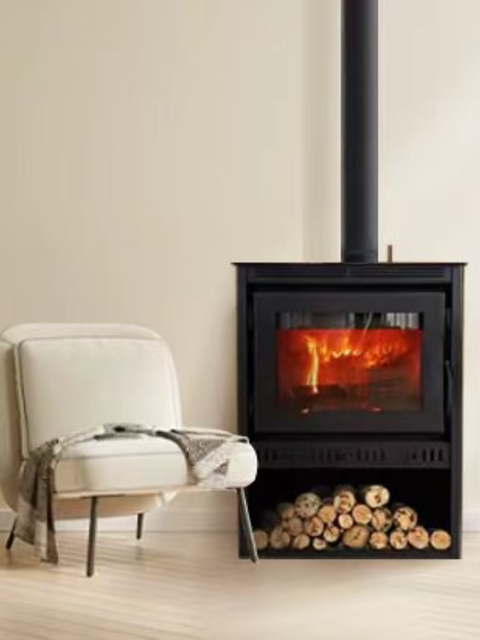 Natural Gas Burning Stove Thick Steel Plate Modern Design with Remote Control Freestanding 5 Year Warranty Hanging on the Ground