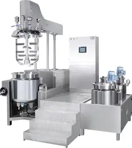 Machine d'homogénéisation de mélangeur émulsifiant sous vide de levage hydraulique GMP Standard 200L pour la crème Boby Lotion