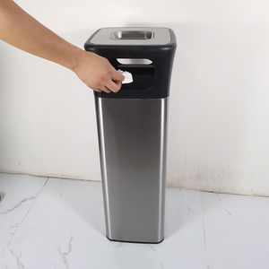 Nuovo Design commerciale in piedi pavimento in metallo cestino 15L-30L in acciaio inox posacenere pattumiera per uso esterno - Product Image 3