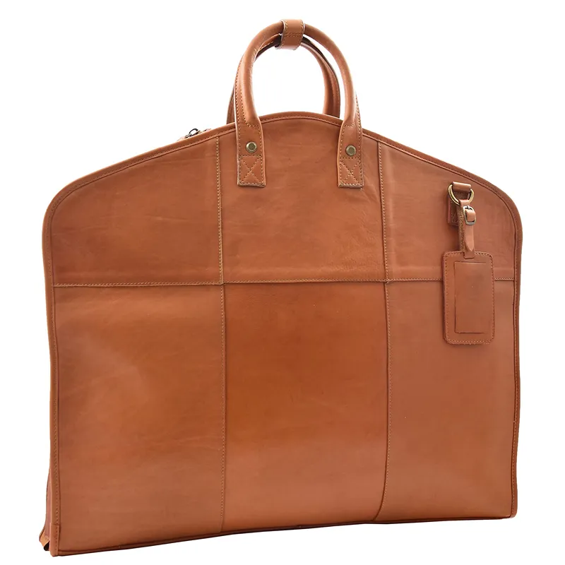 Large Capacity Travel Real Leather Suit Carrier mens suit garment bag