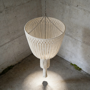 Lanterna in Macramè con Nappe e Fiori Artificiali per Decorazione Soffitto, Chandelier per Ricevimenti in Hotel, Sfondo per Feste, Personalizzabile - Product Image 4