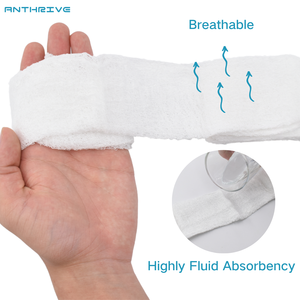 Pansement en gaze compressée pliée en Z, stérile, respirant, en coton 100 % blanc, jetable, médical, Anthrive OEM - Product Image 4