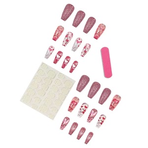24 <span class=keywords><strong>Uñas</strong></span> Postizas Acrílicas Pre-diseñadas, Estilo Ballet, Medianas, Brillantes, en Forma <span class=keywords><strong>de</strong></span> Almendra, Estilo Europeo/Americano - Product Image 3