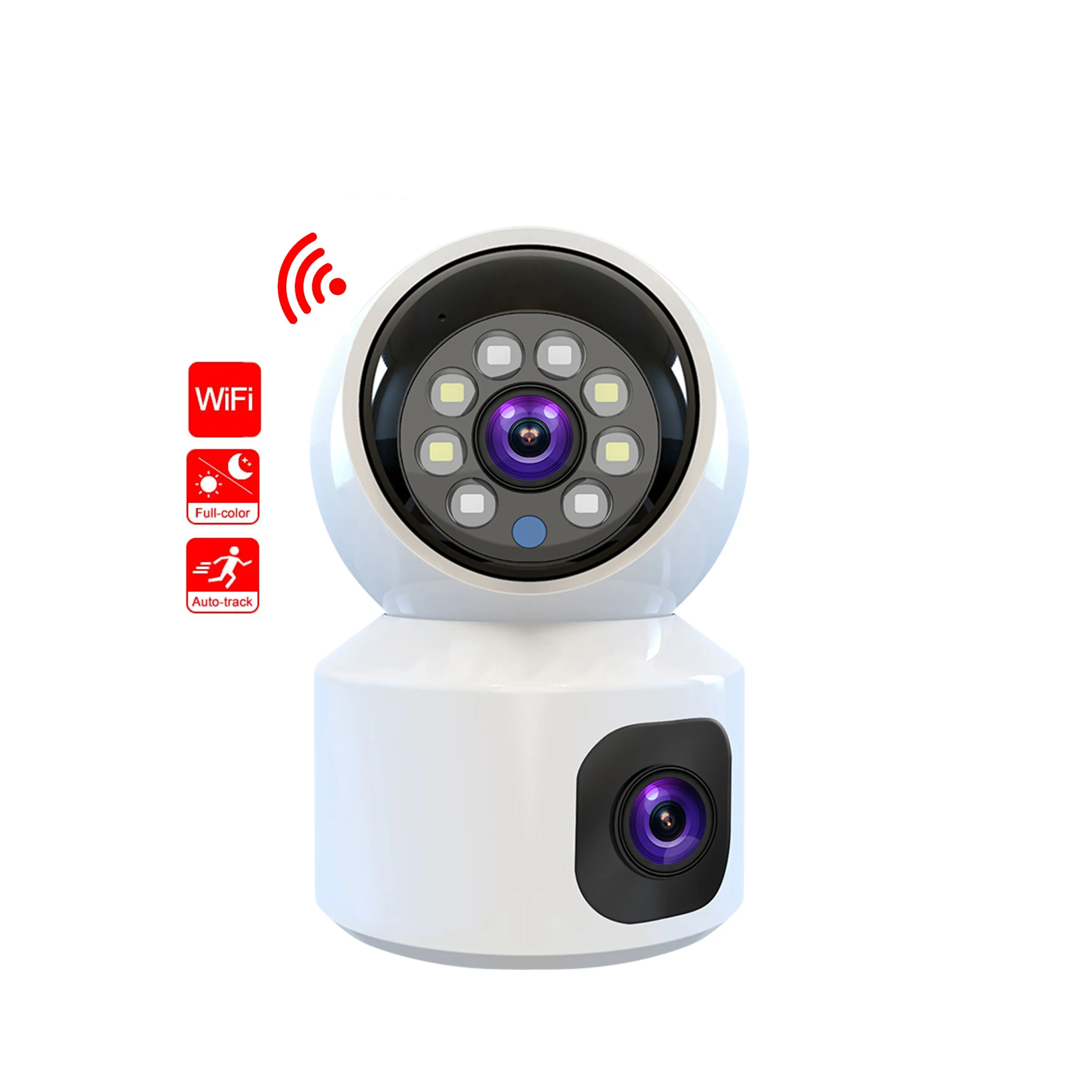 PTZ Camera 4K 8MP Dual Lens Zoom Wifi Detection Outdoor Indoor IP Dome Network Camera with Audio