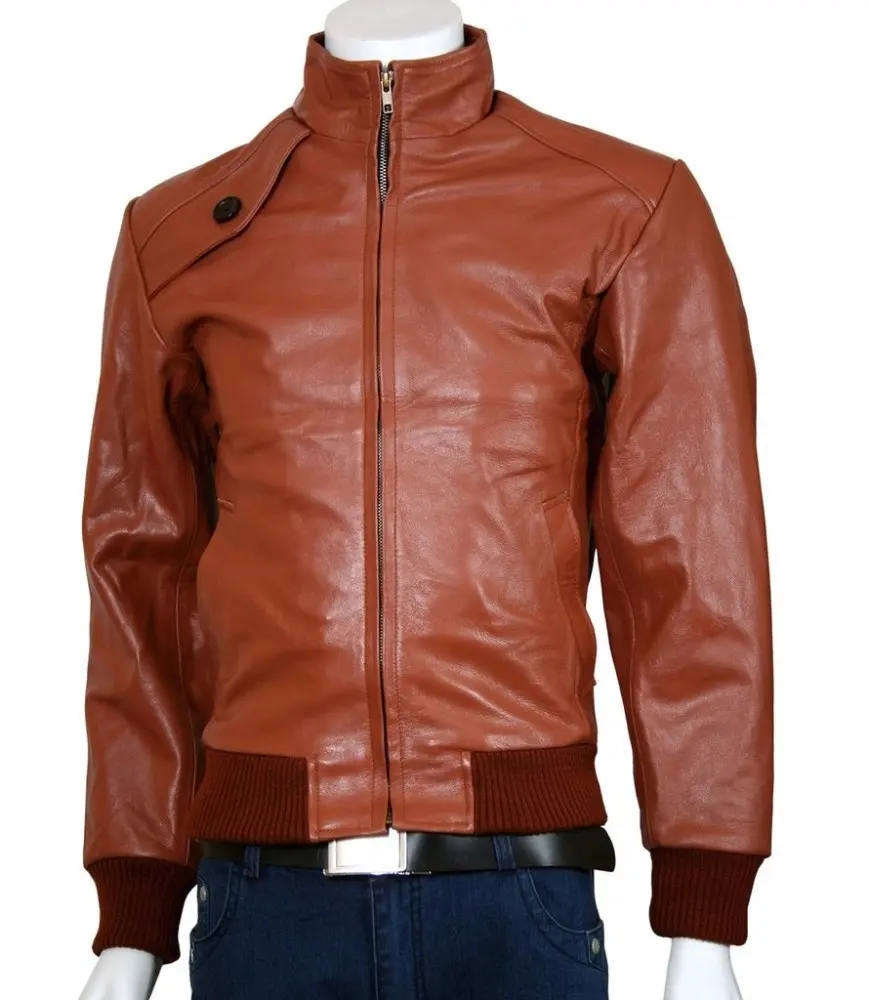 Chaqueta de cuero suave para hombre, moda locomotora coreana, ajustada, con cuello levantado, primavera y otoño