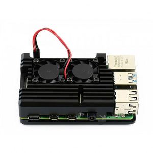 Waveshare <span class=keywords><strong>Aluminium</strong></span> Alloy Case para <span class=keywords><strong>Raspberry</strong></span> <span class=keywords><strong>Pi</strong></span> <span class=keywords><strong>4</strong></span>, Ventiladores Duplos - Product Image 4