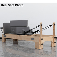 Reformer de Pilates en bois d'érable nord-américain avec ressorts Wagner professionnels, revêtement en cuir microfibre, équipement de studio, machine de Pilates pour salle de sport