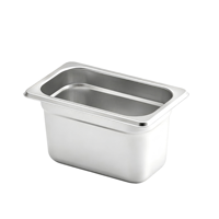 Fabrieksdirecte levering Liyunda duurzame roestvrijstalen GN-pan 1/9 formaat 65mm 100mm 150mm Gastronorm gelatopan voor café ijsjes