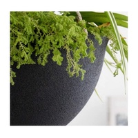 Grandes jardinières suspendues modernes en plastique noir, durables et écologiques, pour l'intérieur et l'extérieur, avec trous de drainage