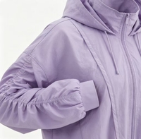 Chaqueta de Protección Solar con Capucha, Ligera y Transpirable, Material de Poliéster/Nailon, Corte Holgado para Deportes al Aire Libre, Logotipo Personalizado