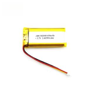 802040 Lipo 650mah 3,7 v литий-ионная аккумуляторная батарея <span class=keywords><strong>Li</strong></span>-<span class=keywords><strong>Ion</strong></span> литий-полимерная батарея 3,7 v 650mah 2.405wh <span class=keywords><strong>Li</strong></span> ионный аккумулятор - Product Image 4