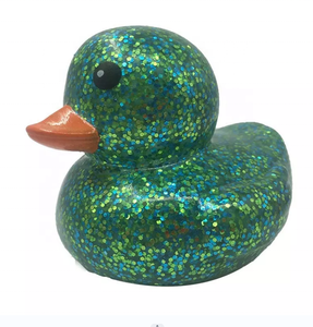 Pato de goma con purpurina de 6 Cm de alta calidad, juguete para apretar para bebés, baño para niños, juego de agua para nadar, juguete pequeño flotante - Product Image 5
