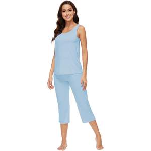 ชุดนอนผู้หญิงขายส่ง เสื้อกล้ามผ้าใยไผ่ วิสโคส ไซส์ S-XXL พร้อมกางเกงขาสั้น - Product Image 4