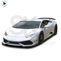 Nouveaux canards en fibre de carbone pour Lamborghini Huracan LP610 LP580, amélioration du pare-chocs avant avec découpes pour l'échappement et clips inclus