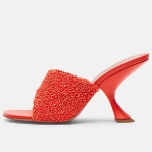 Big Size 45 Women's Open Toe Sandals Designer Style Summer on Mules Pumps Irregular High Hook Heels <b>Shoes</b> - Product Image 4