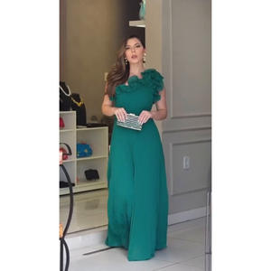 Abito lungo da donna 2026 con motivo a tinta unita, colletto a fiore, senza maniche, traspirante, casual, con design plissettato per ragazze, stagione estiva - Product Image 4