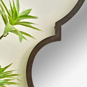 Home Living Room Decor European Rustic Eco-friendly <b>Wooden</b> Wall Hanging <b>Mirror</b> - Product Image 5