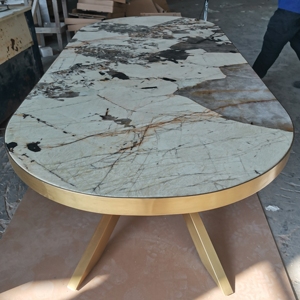 Nhà máy trực tiếp 150by70cm sang trọng hình bầu dục patagonia <span class=keywords><strong>Granite</strong></span> đá cẩm thạch nhà bếp bảng ăn Tops - Product Image 5