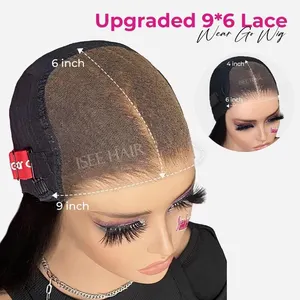 ISEE Wear Go senza colla Bob diritta parrucche 12A doppia disegnata capelli crudi vietnamesi 9x6 HD parrucche anteriori in pizzo pronte per andare senza Gel