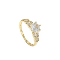 14K Zirkoon Ring Niche Persoonlijkheid High-End Sieraden Zirkoon Vergulde Kleur Ring Groothandel Hot Sale Voor Vrouwen Feest Jubileum