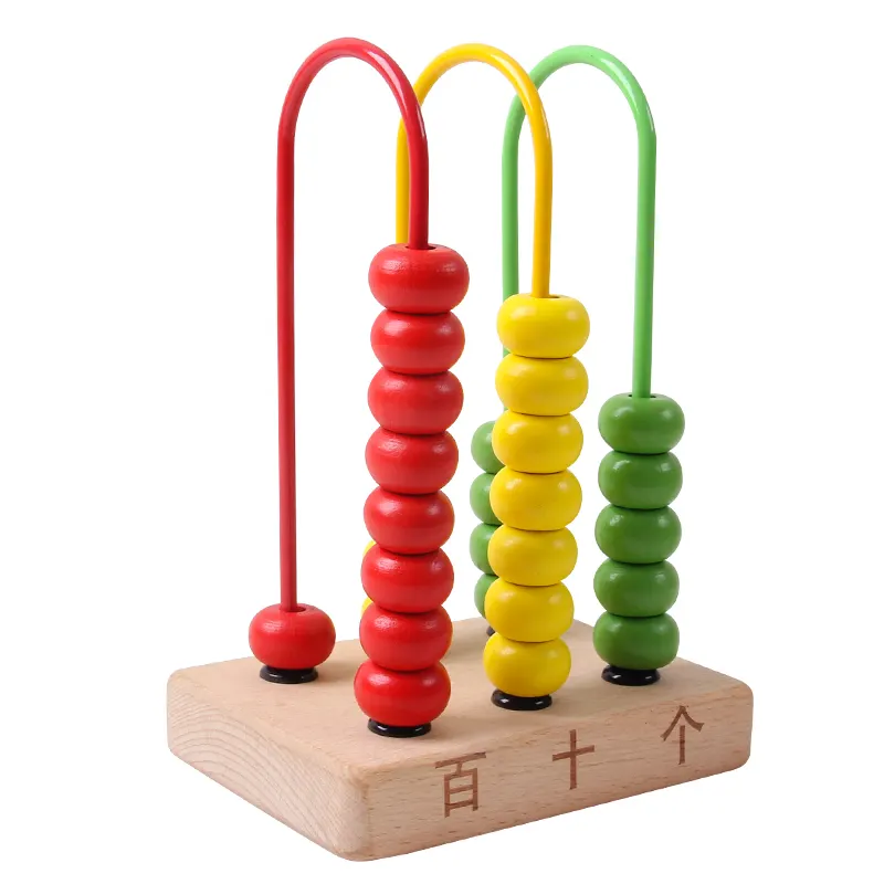 A buon mercato arcobaleno di legno colorato montessory abaco rack strumento di gioco di matematica educativo prescolare bambino bambini giocattoli per bambini