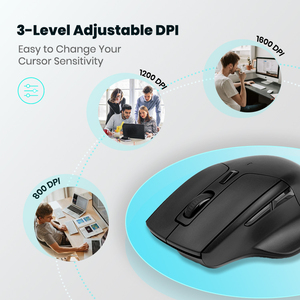 Chuột inalambrico Ergonomic OEM tùy chỉnh BT5 có thể sạc lại Bluetooth 2.4 Ghz đen lớn không dây Chuột dọc cho PC máy tính để bàn - Product Image 4