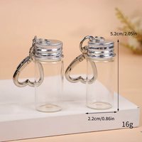 Mini flacon en verre transparent avec mousqueton 7 ml 10 ml – Porte-clés bouteille à souhaits en verre miniature portable