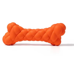 Jouet à mâcher indestructible pour chien en forme d'os plat, en caoutchouc à bulles, résistant aux morsures, interactif, pour le nettoyage des dents et le bricolage sonore - Product Image 6