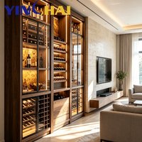 YINGHAI Armoire à vin à température constante à double zone personnalisée en acier inoxydable avec éclairage LED pour la maison, la villa, le bar, l'hôtel
