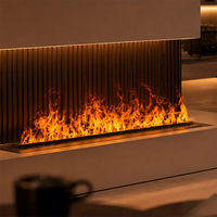 Cheminée électrique intégrée pour villa, avec atomisation 3D, 64 couleurs LED, flamme simulée à vapeur d'eau
