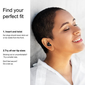 4 tailles de bouchons d'oreille en mousse filtrante <span class=keywords><strong>Anti</strong></span>-<span class=keywords><strong>bruit</strong></span> Insonorisation Bouchons d'oreille de sécurité Protection auditive Réutilisable Silencieux 2 bouchons d'oreille - Product Image 4