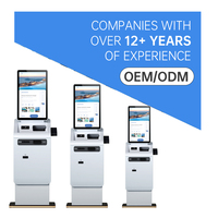Crtly Cash Card Dispenser Capacitive Touch Self Service Check in Ticket Printer QR Scanner Payment Kiosks for Hotel Airport