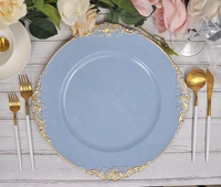 Assiettes de Présentation Rétro en Plastique avec Bordure Dorée Gaufrée pour Mariages, Hôtels, Fêtes et Événements – Vente en Gros