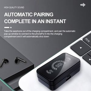 Audífonos Inalámbricos TWS BT5.5 con Cancelación de Ruido ENC, Pantalla LED, Resistentes al Agua, Ergonómicos, Sonido Estéreo con Banco de Energía - Product Image 4