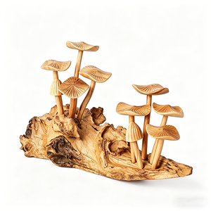 Statuetta <span class=keywords><strong>di</strong></span> Fungo in Resina Artigianale con Base a Radice, Regalo Decorativo Rustico Unico per Amanti della Natura - Product Image 2