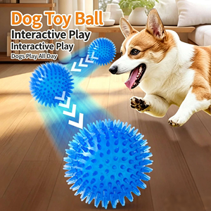 Balle de jeu pour chien, balle élastique qui fait du bruit, anti-morsure, couine, balle hérisson, pour le nettoyage des dents, soulage l'ennui, pour animaux de compagnie. Bonjour - Product Image 2