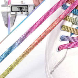 Olian Elastische Schoenveters Zonder Stropdas Schoenveters Plat Regenboog Goud Glitter Elastiekjes Capsule Schoenveter Voor Sneakers - Product Image 5