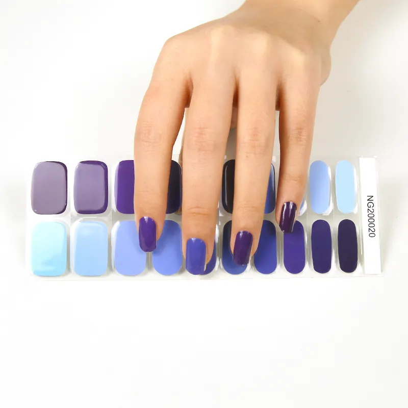 Custom bling vinyl nail wrap 3d gel nail art strips high quality gel nail art wraps with UV lamp