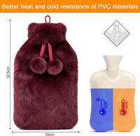 Bouteille d'eau chaude et froide de fabrication chinoise, sac à eau chaude avec housse en peluche en caoutchouc