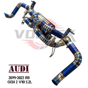 Escape Trasero Vortex Burnt Blue Titanium con Válvulas para Audi R8 Gen2 V10 5.2L 2024-2025, Silenciador de Alto Rendimiento para Superdeportivos - Product Image 4