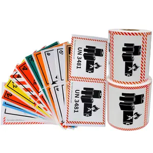 Strong Adhesive Warning Logo Sticker Art Paper UN3480, UN3481 Lithium Battery Shipping Caution Label Battery fireproof label
