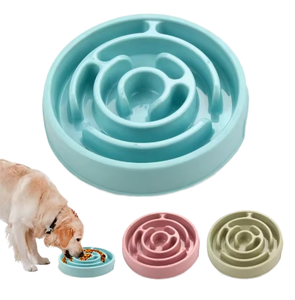 Pola padat ramah lingkungan plastik kucing dan anjing besar mangkuk pemberi makan lambat mangkuk makanan hewan peliharaan Premium & pengumpan - Product Image 1