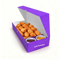 Churros personnalisés d'usine à emporter frites crêpes poulet popcorn support boîte d'emballage en papier avec insert de trempage Logo