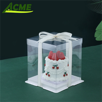 Haute boîte à gâteau en plastique transparente pour mariage populaire pâtisserie cadeau boulangerie gâteau affichage boîtes de papier