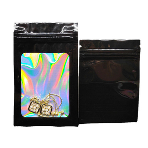 Custom Holographic Bone Bag Laser Colored Rainbow Film Sealing Bag for Jewelry Packing Flash jewelry sealing bone bag 8x13cm - Product Image 3